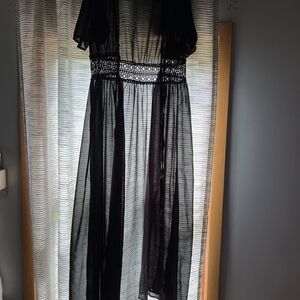 SHEIN Black Sheer Swim Coverup